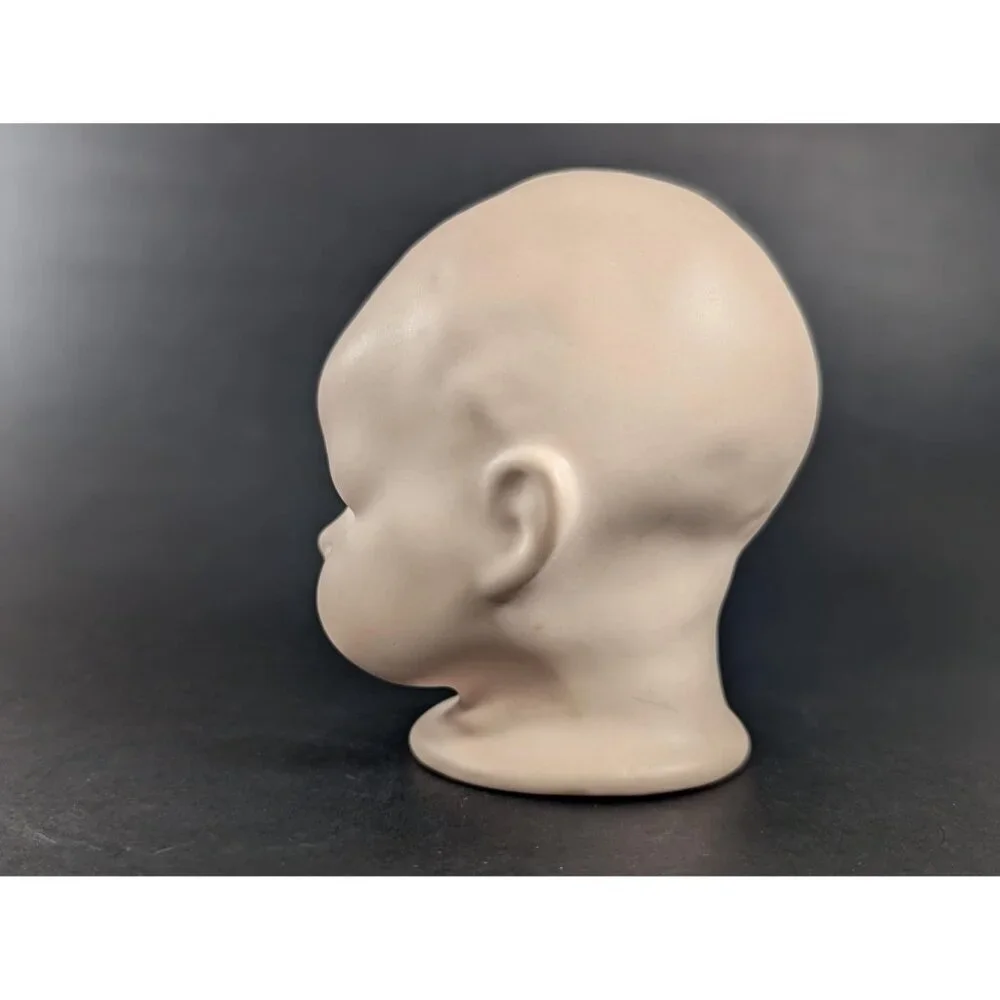 Vintage Creepy Baby porcelain Doll head, open eyes, old doll parts - Picture 7 of 14